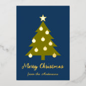 メリークリスマス箔押しグラフィックツリー 箔シーズンカード (正面)