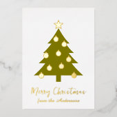 メリークリスマス箔押しグラフィックツリー 箔シーズンカード (正面)