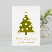 メリークリスマス箔押しグラフィックツリー 箔シーズンカード (立ち正面)