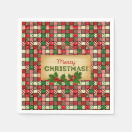 メリークリスマス紙ナプキンス スタンダードカクテルナプキン