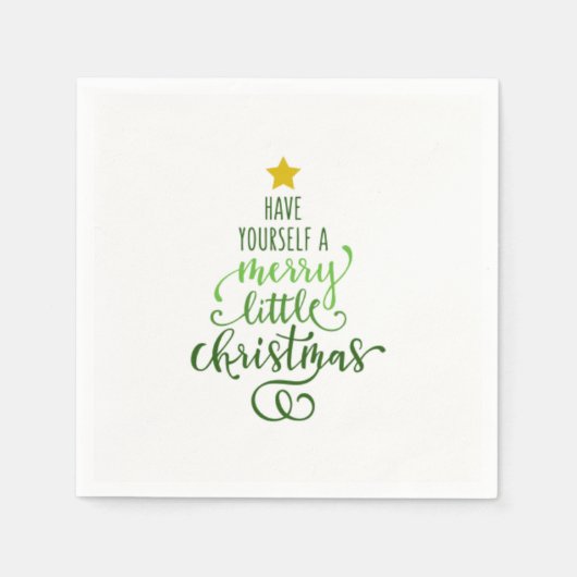 メリークリスマス紙ナプキンス スタンダードカクテルナプキン (正面)