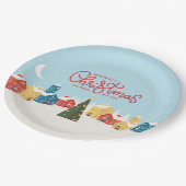 メリークリスマス紙プレート | ホリデーパーティー ペーパープレート (アングル)