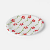 メリークリスマス紙プレート，ポインセチア ペーパープレート (アングル)