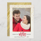 メリークリスマス紙吹雪ホリデーフォトフラットカード シーズンカード (正面/裏面)