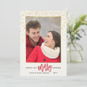 メリークリスマス紙吹雪ホリデーフォトフラットカード シーズンカード (スタンド正面)