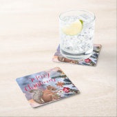 メリークリスマス紙 スクエアペーパーコースター (インサイチュ)