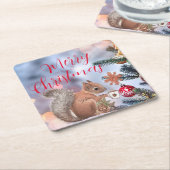 メリークリスマス紙 スクエアペーパーコースター (アングル)