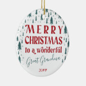 メリークリスマス素晴らしおばあちゃんクリスマスツリー写真 セラミックオーナメント (右)