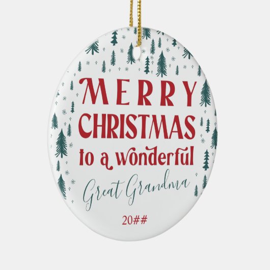 メリークリスマス素晴らしおばあちゃんクリスマスツリー写真 セラミックオーナメント (右)