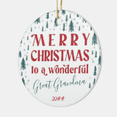メリークリスマス素晴らしおばあちゃんクリスマスツリー写真 セラミックオーナメント (左)