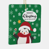 メリークリスマス素晴らしおばあちゃんペンギン セラミックオーナメント (右)