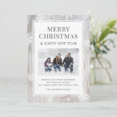 メリークリスマス素朴のスノーフレークの写真 シーズンカード (スタンド正面)