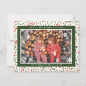 メリークリスマス素朴のスノーフレークフォトホリデー シーズンカード (正面)