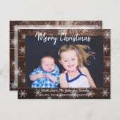 メリークリスマス素朴の木と雪 ポストカード (正面/裏面)