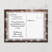 メリークリスマス素朴の木と雪 ポストカード (裏面)