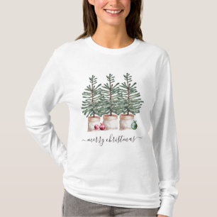 メリークリスマス素朴の木 Tシャツ