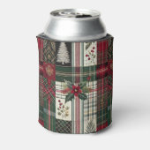 メリークリスマス素朴の格子模様 缶クーラー (缶裏面)
