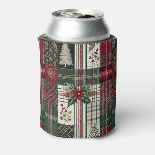 メリークリスマス素朴の格子模様 缶クーラー (缶裏面)