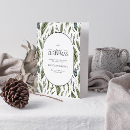 メリークリスマス素朴の森の植物の写真 シーズンカード