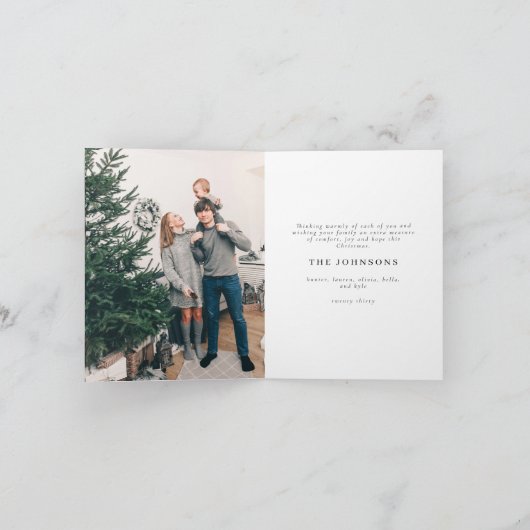 メリークリスマス素朴の森の植物の写真 シーズンカード (内部)