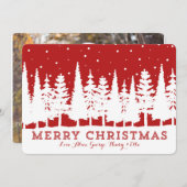 メリークリスマス素朴の雪の森のフォトカード シーズンカード (正面/裏面)