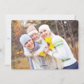 メリークリスマス素朴の雪の森のフォトカード シーズンカード (裏面)