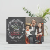 メリークリスマス素朴の黒板ミストレトーズ写真 シーズンカード (スタンド正面)