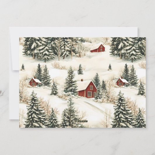 メリークリスマス素朴ウッドランド家族写真 シーズンカード (裏面)