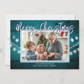 メリークリスマス素朴ウッド写真ホリデーカード シーズンカード (正面)