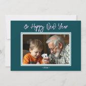 メリークリスマス素朴ウッド写真ホリデーカード シーズンカード (裏面)