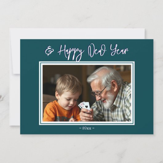 メリークリスマス素朴ウッド写真ホリデーカード シーズンカード (裏面)