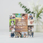 メリークリスマス素朴ウッド12フォトコラージュ シーズンカード (スタンド正面)