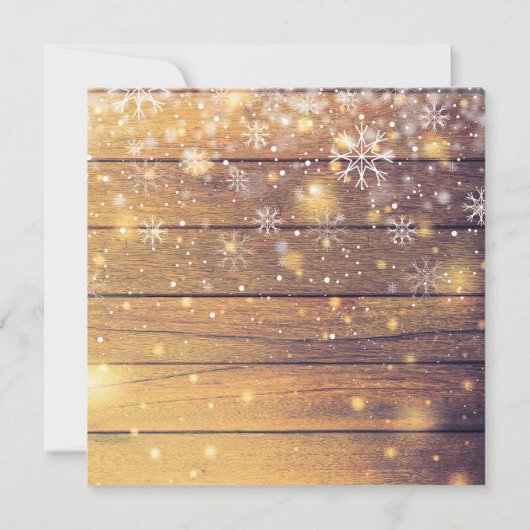 メリークリスマス素朴ウッド12フォトコラージュ シーズンカード (裏面)