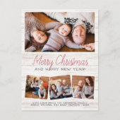 メリークリスマス素朴ウッド4枚の写真集 ポストカード (正面)