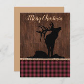 メリークリスマス素朴エルク シーズンカード (正面/裏面)