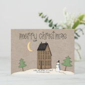メリークリスマス素朴カントリーホリデーカード シーズンカード (スタンド正面)