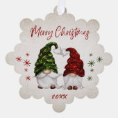 メリークリスマス素朴カントリー水カラー格言 オーナメントカード (正面)