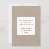 メリークリスマス素朴カントリーBurlapプリント写真 シーズンカード (裏面)