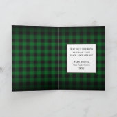 メリークリスマス素朴グリーンバッファロープレイド写真 シーズンカード (内部)