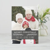 メリークリスマス素朴シャルボードヴィンテージ写真 シーズンカード (スタンド正面)