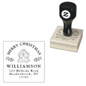 メリークリスマス素朴ジンジャーブレッド差出人住所 ラバースタンプ (押印)