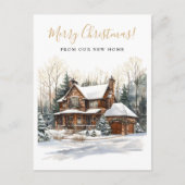 メリークリスマス素朴ニューホームムービング 案内ポストカード (正面)