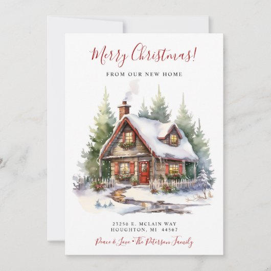 メリークリスマス素朴ニューホームムービング 案内状 (正面)