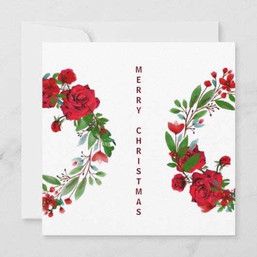 メリークリスマス素朴バラウォーターカラーリース (裏面)