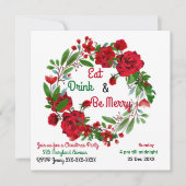 メリークリスマス素朴バラウォーターカラーリース (正面)