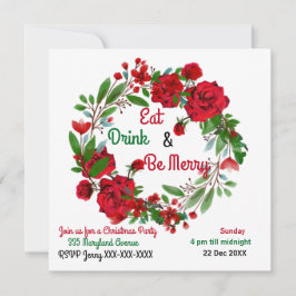 メリークリスマス素朴バラウォーターカラーリース