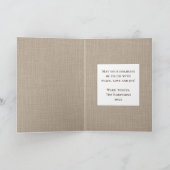 メリークリスマス素朴バーラッププリントファミリーフォト シーズンカード (内部)