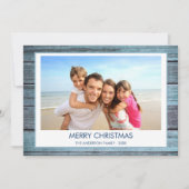 メリークリスマス素朴ビーチウッド写真 シーズンカード (正面)