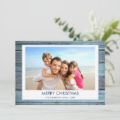 メリークリスマス素朴ビーチウッド写真 シーズンカード (スタンド正面)