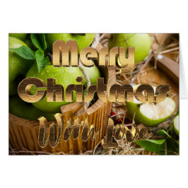 メリークリスマス素朴ピクニックりんご果物籠